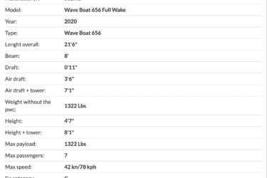 Sealver Wave Boat 656 26 Sealver 656 Full Wake Specs