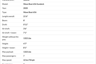 Sealver Wave Boat 656 27 Sealver 656 Sundeck Specs