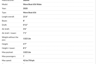 Sealver Wave Boat 656 25 Sealver 656 Wake Specs