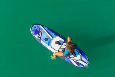 Sitting on the Onean Carver Twin Electric Jetboard